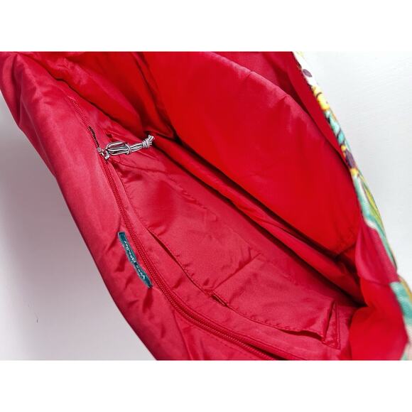 Vera Bradley RUMBA Messenger Laptop Weekender Bag Tropical Floral Pink EUC - Picture 8 of 14